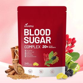 VivoNu Blood Sugar Complex Supplement | Advanced Formula with 20 Herbs and Vitamins with Cinnamon, Turmeric, Black Pepper, Licorice and More, Vegan