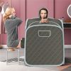 2-Person 800W Portable Sauna Tent (Grey) - 9 Temp Levels (Max 129°F) + 15-90min Timer, 3L Steamer (Explosion-Proof Lid)