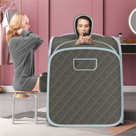 2-Person 800W Portable Sauna Tent (Grey) - 9 Temp Levels (Max 129°F) + 15-90min Timer, 3L Steamer (Explosion-Proof Lid)