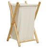 Laundry Basket Cream White 16.3"x14.2"x25" Bamboo