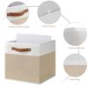 4 Pack Fabric Storage Cubes, Cube Storage Bins 11 x 11, Decorative Storage Baskets for Shelves with Handles