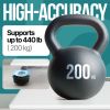 Digital Bathroom Scale for Body Weight EziGo Large Platform 12 inch 30cm, High Capacity 440lb 200kg, Accurate Scale for Adults, Elderly, Seniors, Pets