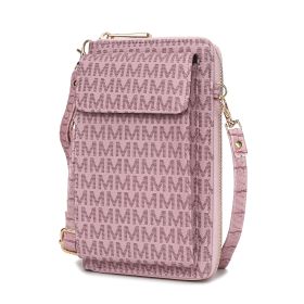 MKF Collection Mala Phone Wallet Crossbody Bag by Mia k (Material: Polycarbonate, Color: Dusty Pink)