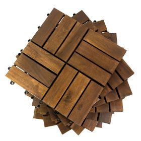 Acacia Wood Assembled Flooring , 10pack, 12 in. x 12 in. (style: 64)