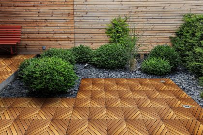 Acacia Wood Assembled Flooring , 10pack, 12 in. x 12 in. (style: X08)