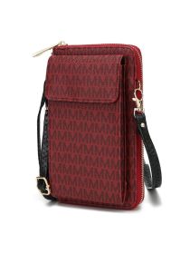 MKF Collection Mala Phone Wallet Crossbody Bag by Mia k (Material: Polycarbonate, Color: Burgundy)