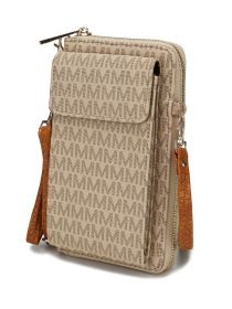 MKF Collection Mala Phone Wallet Crossbody Bag by Mia k (Material: Polycarbonate, Color: Beige)