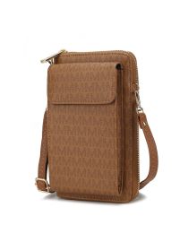 MKF Collection Mala Phone Wallet Crossbody Bag by Mia k (Material: Polycarbonate, Color: Tan)
