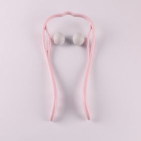 Multifunctional Manual Six-wheel Neck Massager Massage Relieve Roller Massage Tool (Option: Light neck pink)
